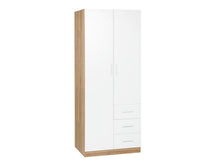 Load image into Gallery viewer, Harris 2 Door Wardrobe with 3 Drawers - Oak+White
