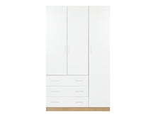 Load image into Gallery viewer, Harris 3 Door Wardrobe with 3 Drawers - Oak+White
