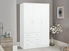 Load image into Gallery viewer, Tongass 3 Door Wardrobe with 3 Drawers - White