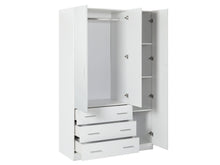 Load image into Gallery viewer, Tongass 3 Door Wardrobe with 3 Drawers - White