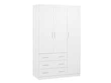 Load image into Gallery viewer, Tongass 3 Door Wardrobe with 3 Drawers - White
