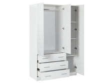 Load image into Gallery viewer, Tongass 3 Door Wardrobe with 3 Drawers - White