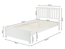 Load image into Gallery viewer, Castor Single Wooden Bed Frame - White