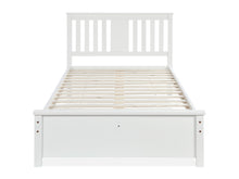 Load image into Gallery viewer, Castor King Single Wooden Bed Frame - White