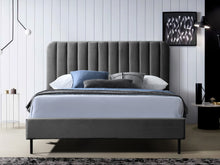 Load image into Gallery viewer, Rainier Queen Velvet Bed Frame - Charcoal
