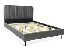 Load image into Gallery viewer, Rainier Queen Velvet Bed Frame - Charcoal
