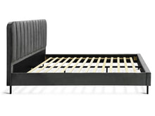Load image into Gallery viewer, Rainier Queen Velvet Bed Frame - Charcoal
