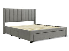 Load image into Gallery viewer, Hopkins Queen Bed Frame with Storage - Light Grey
