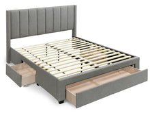 Load image into Gallery viewer, Hopkins Queen Bed Frame with Storage - Light Grey
