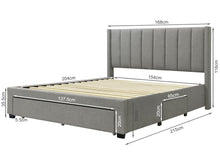 Load image into Gallery viewer, Hopkins Queen Bed Frame with Storage - Light Grey
