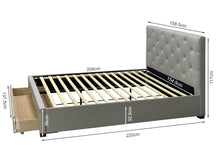 Load image into Gallery viewer, Makra Queen Bed Frame with Storage - Fog At Betalife
