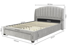 Load image into Gallery viewer, Barney Queen Bed Frame With Storage - Light Grey
