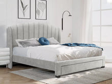 Load image into Gallery viewer, Barney Queen Bed Frame With Storage - Light Grey
