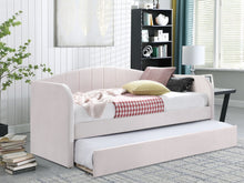 Load image into Gallery viewer, Majura Single Velvet Trundle Bed Frame - Pink
