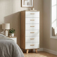 Load image into Gallery viewer, Alton Slim Tallboy 6 Drawers - Natural + White