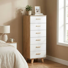 Load image into Gallery viewer, Alton Slim Tallboy 6 Drawers - Natural + White