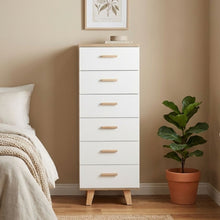 Load image into Gallery viewer, Alton Slim Tallboy 6 Drawers - Natural + White