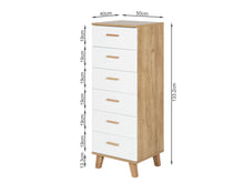 Load image into Gallery viewer, Alton Slim Tallboy 6 Drawers - White
