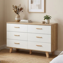 Load image into Gallery viewer, Alton Low Boy 6 Drawers - Natural + White