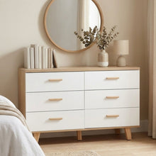 Load image into Gallery viewer, Alton Low Boy 6 Drawers - Natural + White