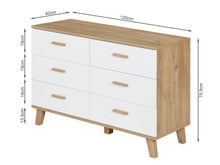 Load image into Gallery viewer, Alton Low Boy 6 Drawers - Natural + White