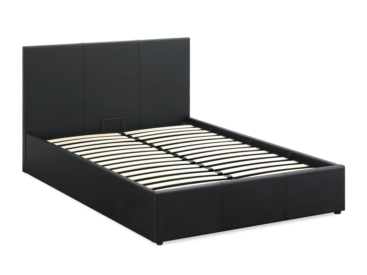 Carbine Double Gas Lift Storage Bed Frame - Black