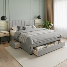 Load image into Gallery viewer, Hopkins Super King Bed Frame with Storage - Light Grey