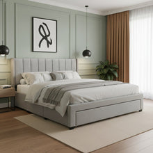 Load image into Gallery viewer, Hopkins Super King Bed Frame with Storage - Light Grey