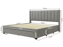 Load image into Gallery viewer, Hopkins Super King Bed Frame with Storage - Light Grey At Betalife