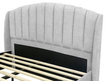 Load image into Gallery viewer, Barney Queen Bed Frame With Storage - Grey At Betalife
