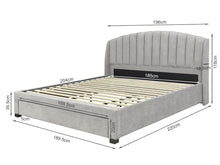 Load image into Gallery viewer, Barney Super King Bed Frame With Storage - Light Grey
