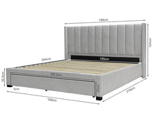 Load image into Gallery viewer, Hogan Super King Bed Frame with Storage - Light Grey

