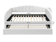 Load image into Gallery viewer, Majura Single Trundle Bed Frame - Cream At Betalife