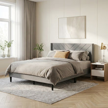 Load image into Gallery viewer, Bassie Double Bed Frame - Light Grey