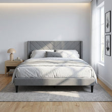 Load image into Gallery viewer, Bassie Queen Bed Frame - Light Grey