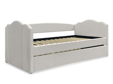 Load image into Gallery viewer, Castle Single Velvet Trundle Bed Frame - Beige
