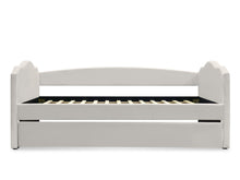 Load image into Gallery viewer, Castle Single Velvet Trundle Bed Frame - Beige
