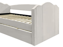 Load image into Gallery viewer, Castle Single Velvet Trundle Bed Frame - Beige

