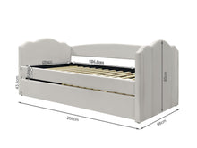 Load image into Gallery viewer, Castle Single Velvet Trundle Bed Frame - Beige
