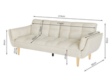 Load image into Gallery viewer, Dover 3 Seater Sofa Bed - Beige
