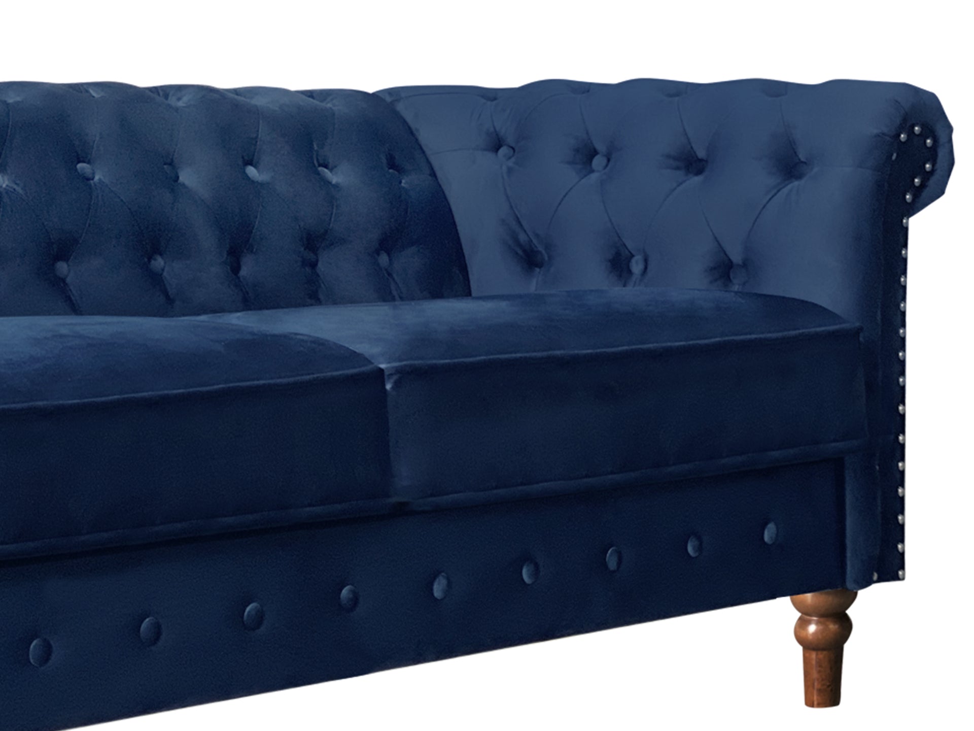 Chesley Velvet 3 Seater Sofa Navy Blue