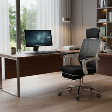 Load image into Gallery viewer, Melissa Office Chair with Footrest - Black + White