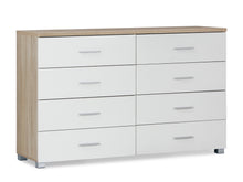 Load image into Gallery viewer, Bram Low Boy 8 Drawer Chest Dresser - Oak + White
