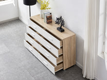 Load image into Gallery viewer, Bram Low Boy 8 Drawer Chest Dresser - Oak + White
