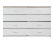 Load image into Gallery viewer, Bram Low Boy 8 Drawer Chest Dresser - Oak + White
