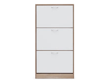 Load image into Gallery viewer, Matilda 3 Drawer Shoe Cabinet Storage Rack - Oak
