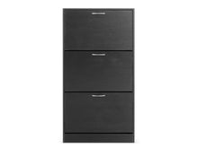 Load image into Gallery viewer, Matilda 3 Drawer Shoe Cabinet Storage Rack - Black
