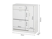 Load image into Gallery viewer, Kihona 3 Drawer Shoe Cabinet Storage Rack - White
