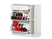 Load image into Gallery viewer, Kihona 3 Drawer Shoe Cabinet Storage Rack - White

