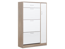 Load image into Gallery viewer, Horotea 4 Drawer Shoe Cabinet Storage - Oak + White
